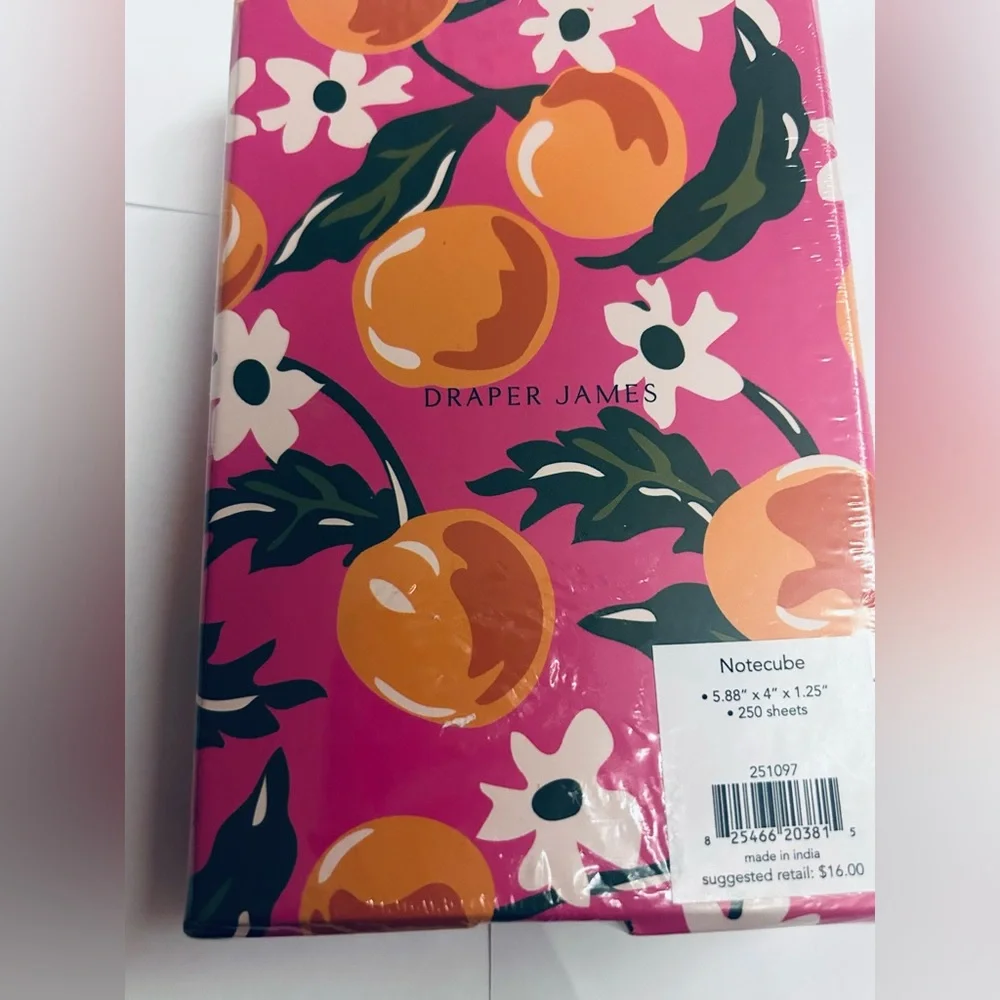 New Pink Floral Notecube Draper James 250 Sheets made in India